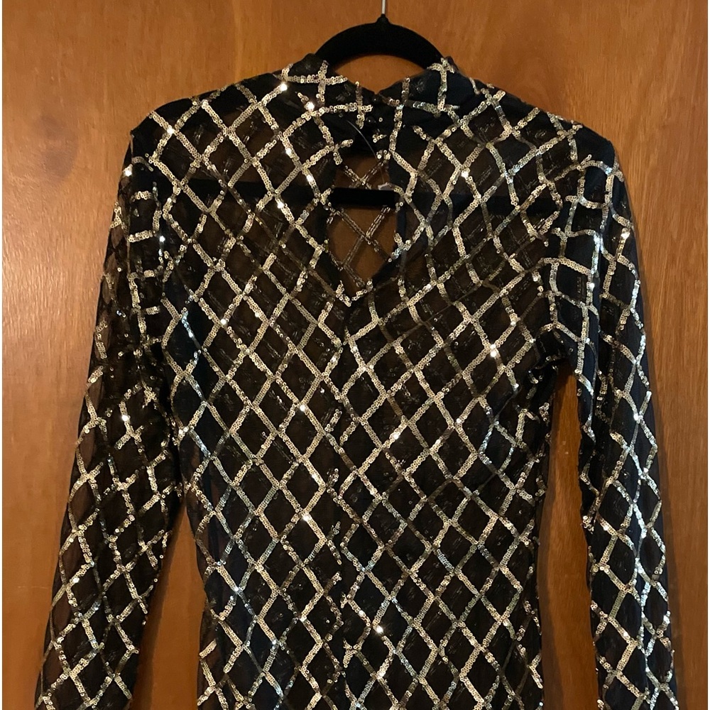 NWT Gold and Black Sparkly Overlay Dress.